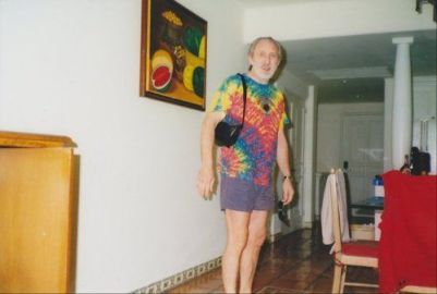 John Entwistle with a purse