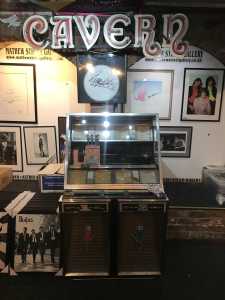 Jukebox and Cavern sign at Beatles Shop