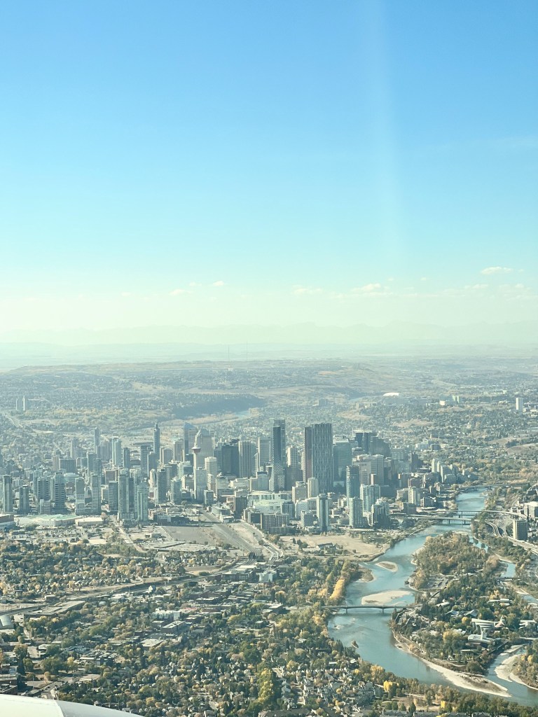 Calgary skyline from the air