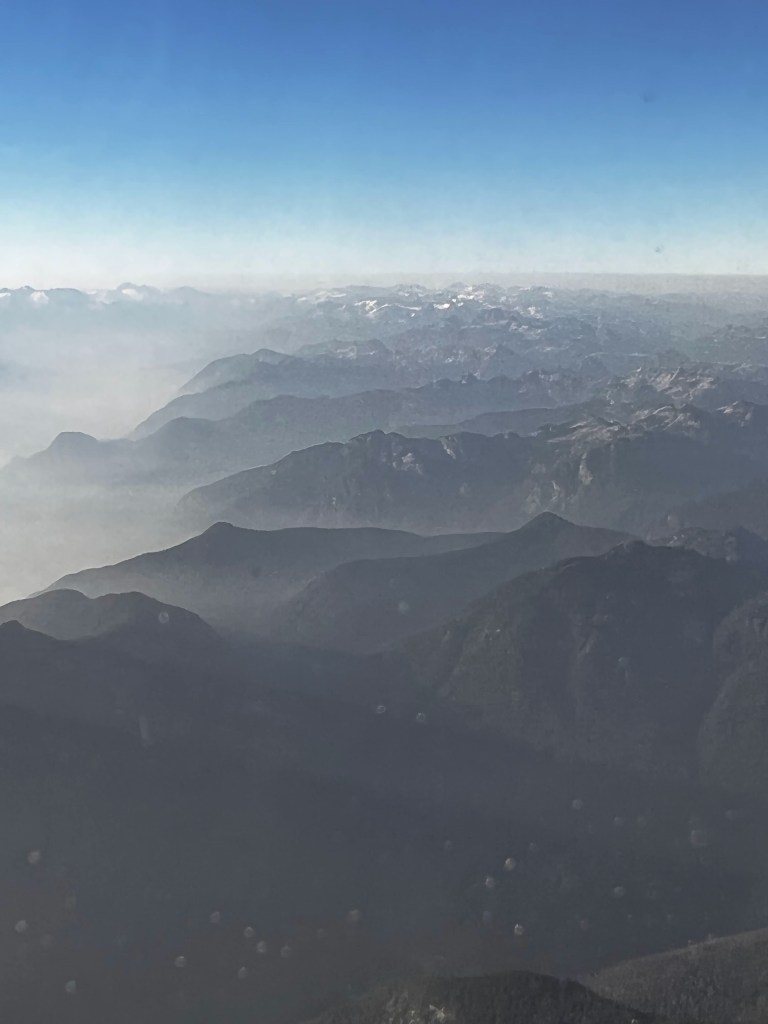 Canadian Rockies with fog