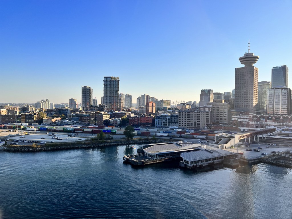 vancouver skyline from cruise ship