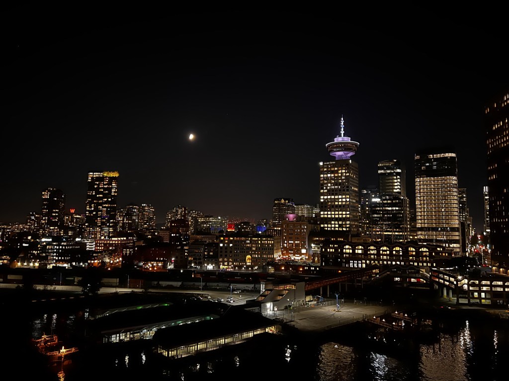 Vancouver skyline at night
