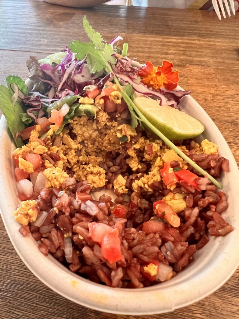 tofu scramble bowl from a'a roots