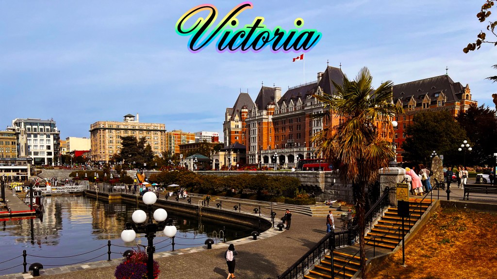 View of Hotel Fairmont Empress in Downtown Victoria, BC Canada